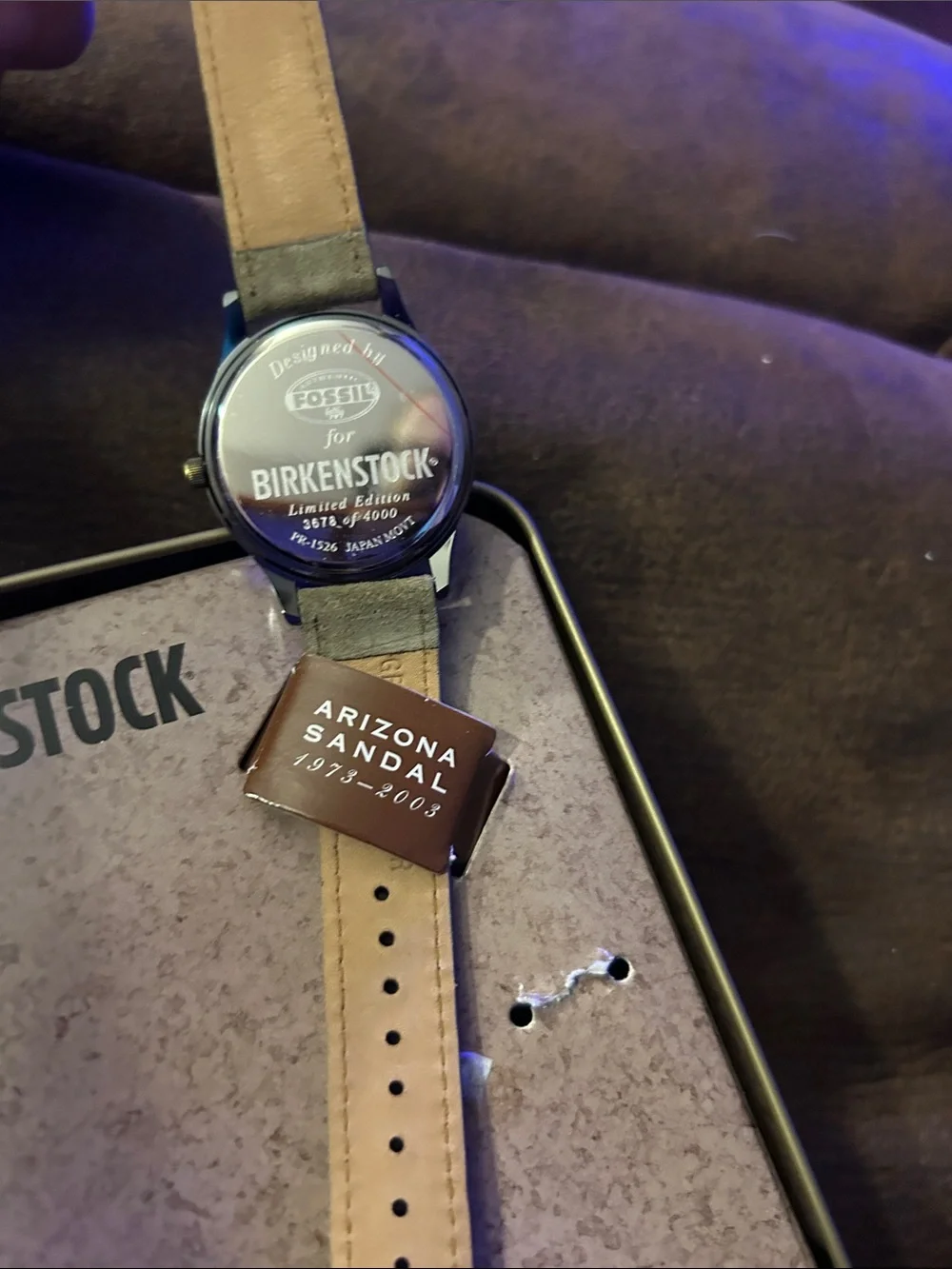 Birkenstock Fossil limited edition footprint sandals watch with tin 2002 y2k